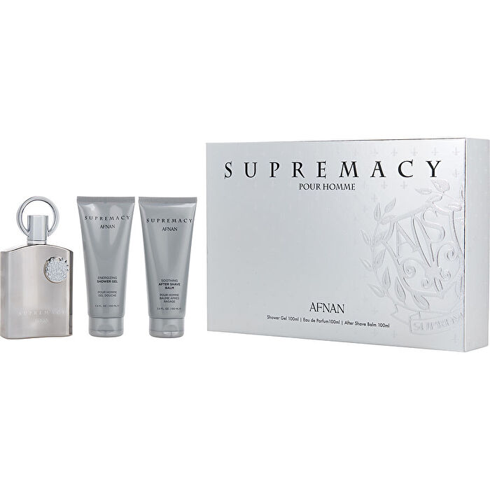 471364_fragrancenet_full Afnan Supremacy Silver Gift Set - EDP 100ml Spray + 150ml Shower Gel - Image 1
