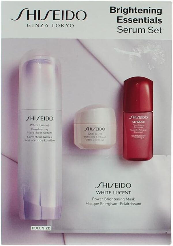 Shiseido Brightening Essentials Eye Gift Set 50ml Power Infusing Concentrate + 15ml Eye Cream + 15ml Gel Cream + Power Brightening Mask - Image 2
