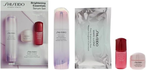 Shiseido Brightening Essentials Eye Gift Set 50ml Power Infusing Concentrate + 15ml Eye Cream + 15ml Gel Cream + Power Brightening Mask