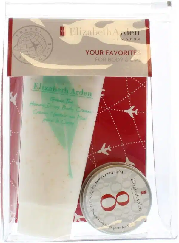 Elizabeth Arden Green Tea Gift Set 100ml Green Tea Honey Drops Body Cream + 8hr Cream lip Protectant in Tin 13ml