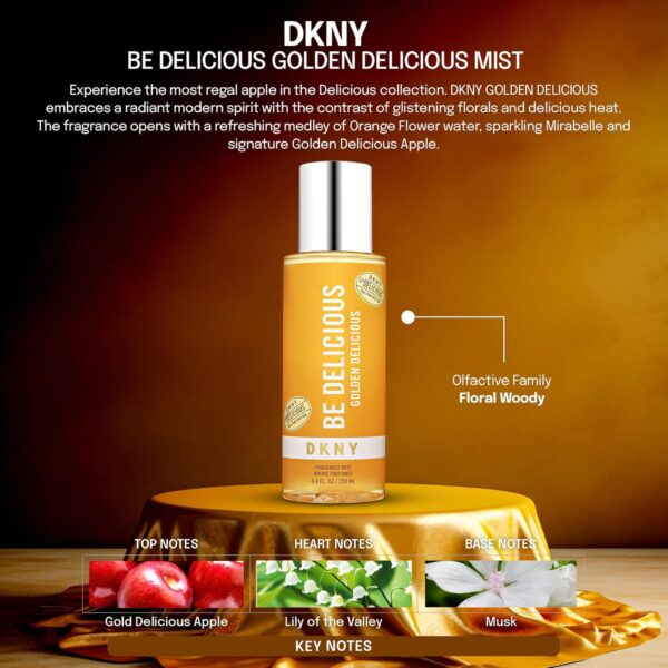 DKNY Golden Delicious Body Fragrance Mist 250ml Spray - Image 3