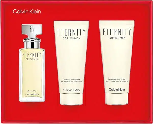 Calvin Klein Eternity Gift Set 50ml EDP + 100ml Shower Gel + 100ml Body Lotion - Image 2