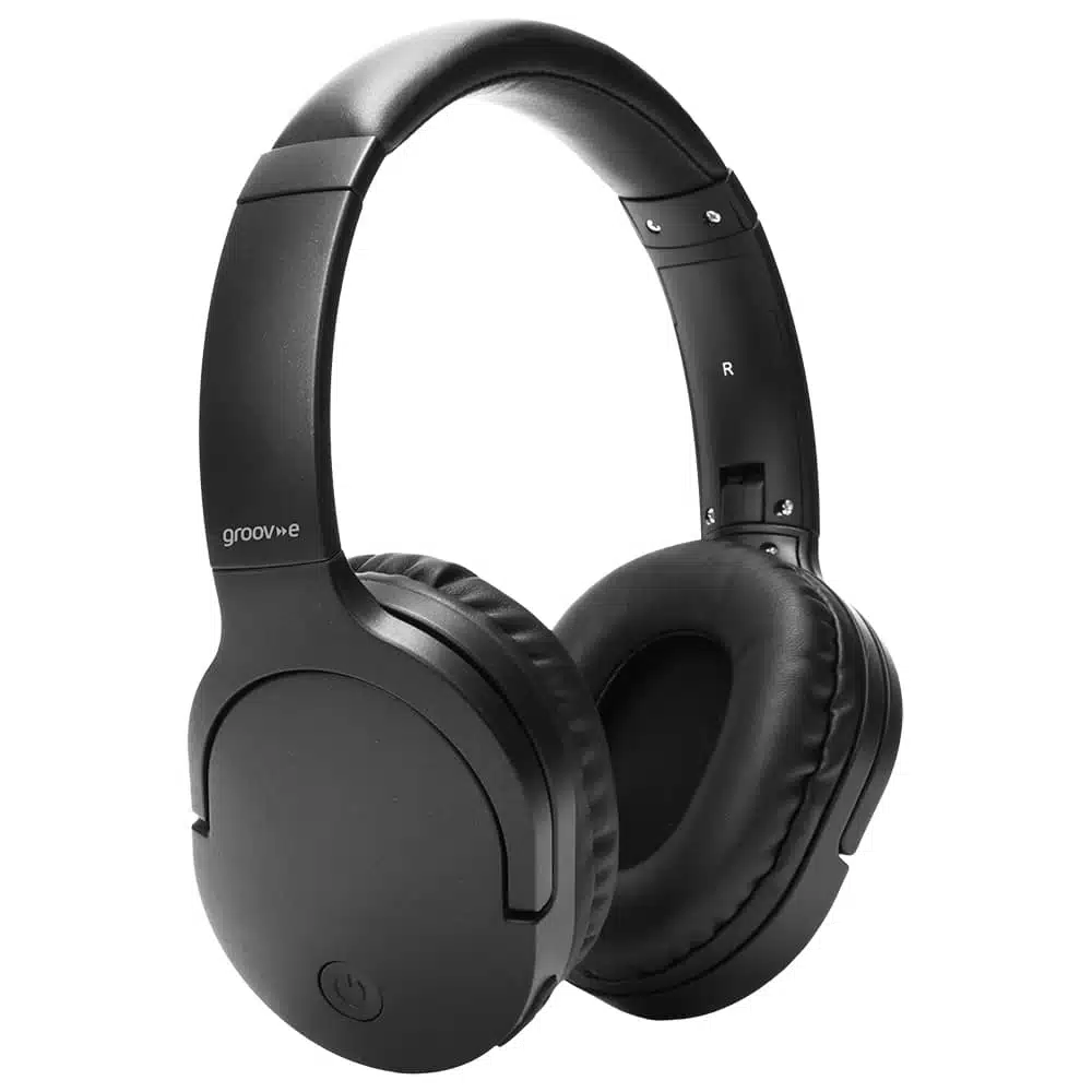Groov-e Ultra Wireless Bluetooth Headphones with Wireless Charging - Black Gvbt jpg