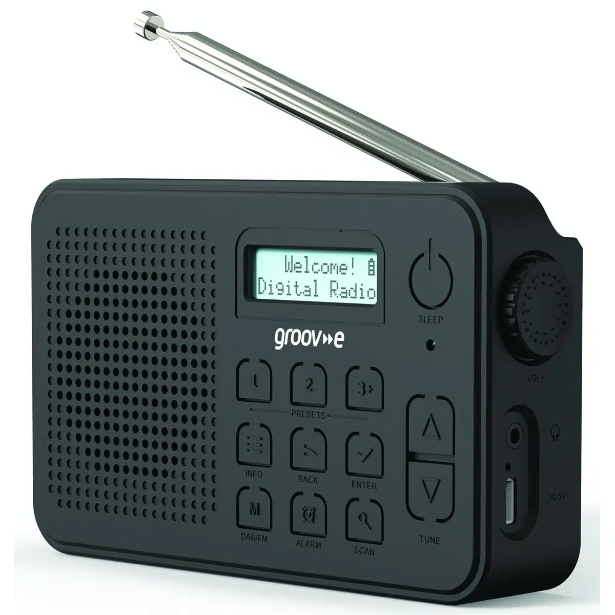 Groov-e Madrid Rechargeable DAB Radio with Bluetooth Gvdr jpg