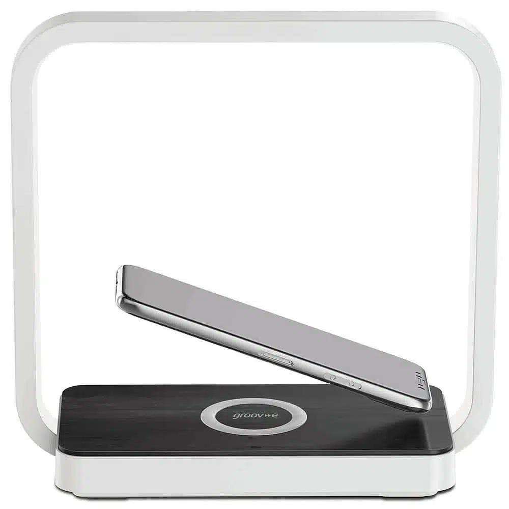 Groov-e Artemis LED Touch Lamp with Wireless Charging Pad - White Gvwc we jpg