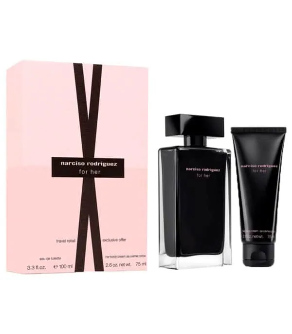 Narciso Rodriguez For Her Gift Set 100ml EDT + 75ml Body Lotion