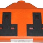 Omega Rubber Socket 13A, 2 Gang Orange