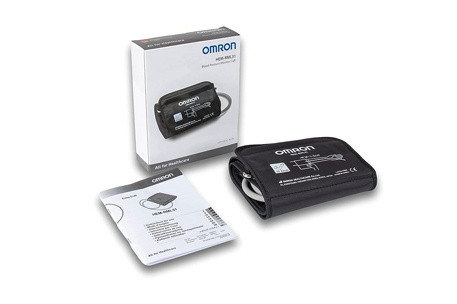 51A0Y65ZLL._SL1500_.jpg Omron 2299288-5H Easy Cuff HEM-RML31 Large Cuff - Image 1