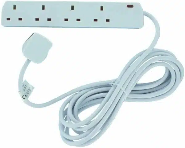 Omega 13 Amp 4-way socket 3m Ext Lead