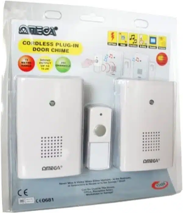 Omega Twin Door Chime B/O Upto 75m Range