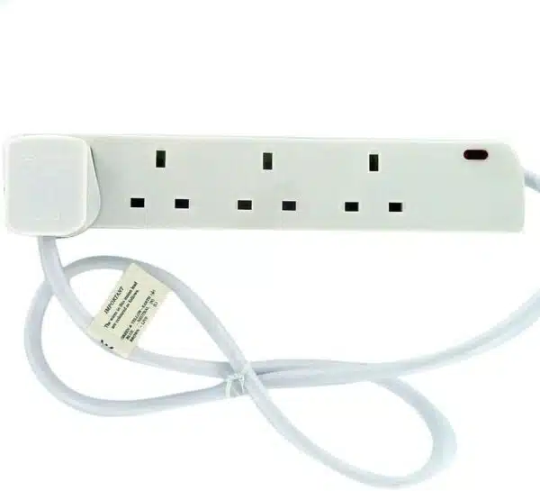 Omega 13AMP 4 Way 2 Mtr Neon Ext Lead