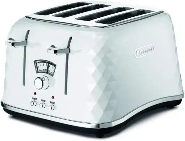 Delonghi Brillante White 4 Slice Toaster