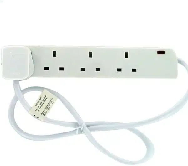 13Amp 4 Way Socket 1 Meter Neon Ext Lead