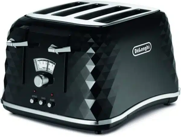 Delonghi Toaster 4 Slice Black Brilliante Fa
