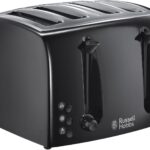 Toaster 4 Slice Extra Wide Textures Black