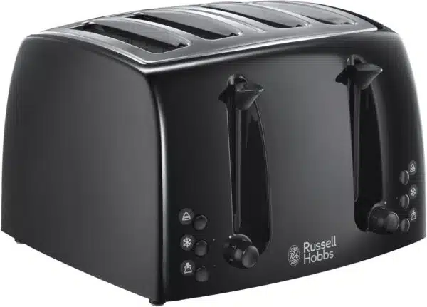 Russell Hobbs 21651 Toaster 4 Slice Extra Wide Textures Black
