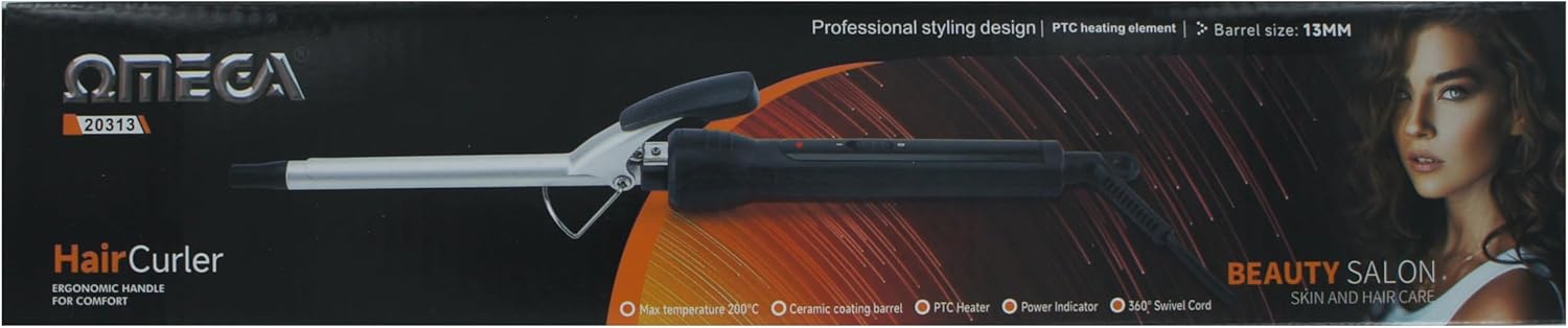 61mfr8r1XPL._AC_SL1500_.jpg Omega CT-13 - 13mm Hair Curler (Slim Tong) - Image 1