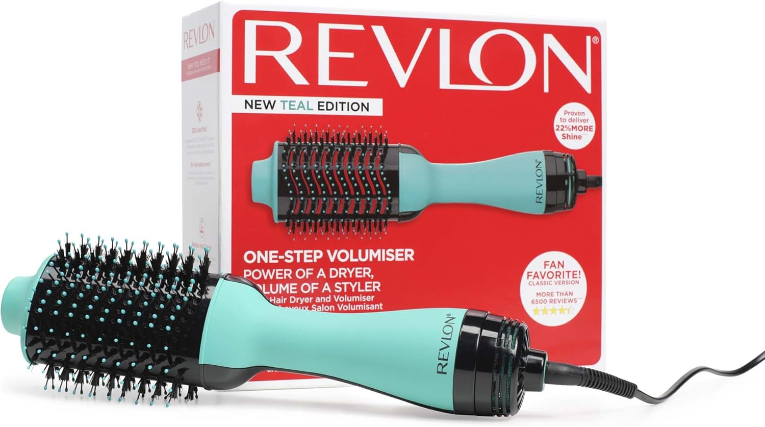 716NQEFgTqL._AC_SL1500_.jpg Revlon RVDR5222TUK One Step Volumiser - Dryer/Styler Teal - Image 1