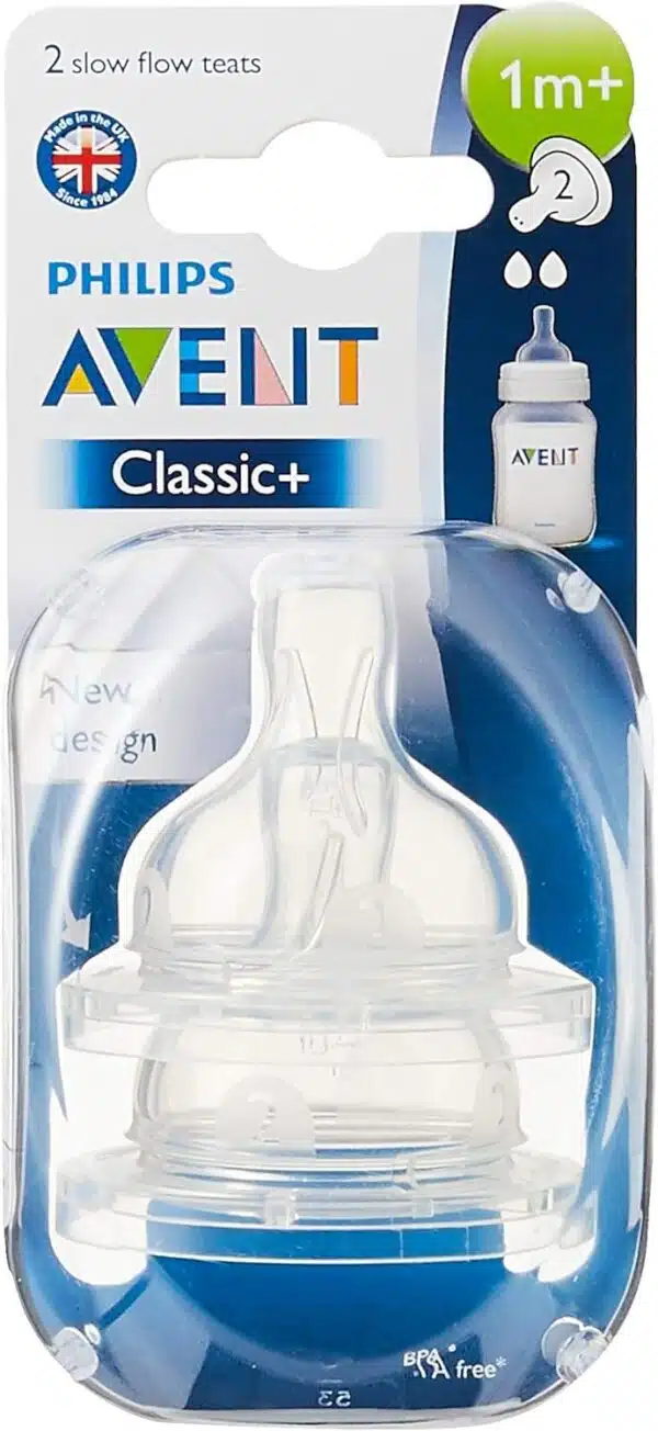 Avent SCF632-27 Baby Bottle Classic+ Teat Slow 1m+ 2Pk