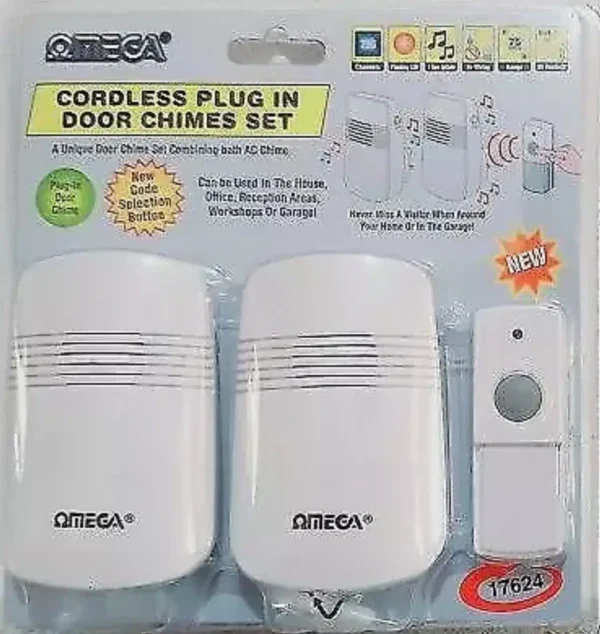 Omega Twin Plug In Door Chime Upto 75m Range 256 CH