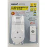 Plug-In AC Door Chime W/Extra Outlet+Light