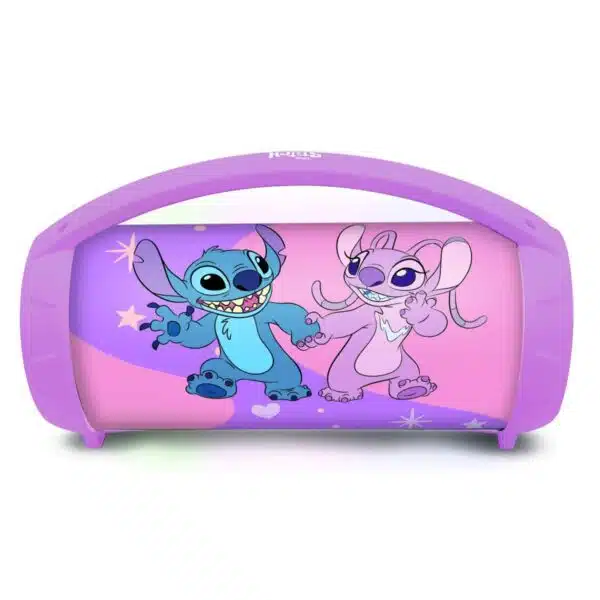 Lexibook BTP585D1Z Disney Stitch Angel Bluetooth Speakers with Lights & Mic