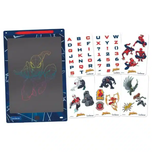 Lexibook CRT10SP Spider-Man 11 inch Multicolor Learning Drawing E-ink Tablet with Stencils