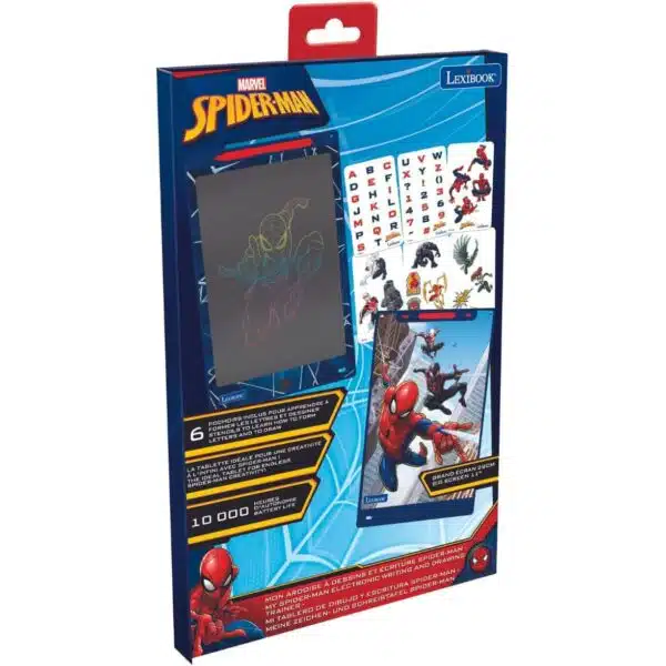 Lexibook CRT10SP Spider-Man 11 inch Multicolor Learning Drawing E-ink Tablet with Stencils - Image 4