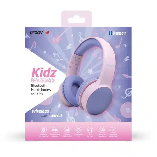 Groov-e GVBT595PK Kidz Wireless Bluetooth DJ Style Headphones - Pink - Image 5