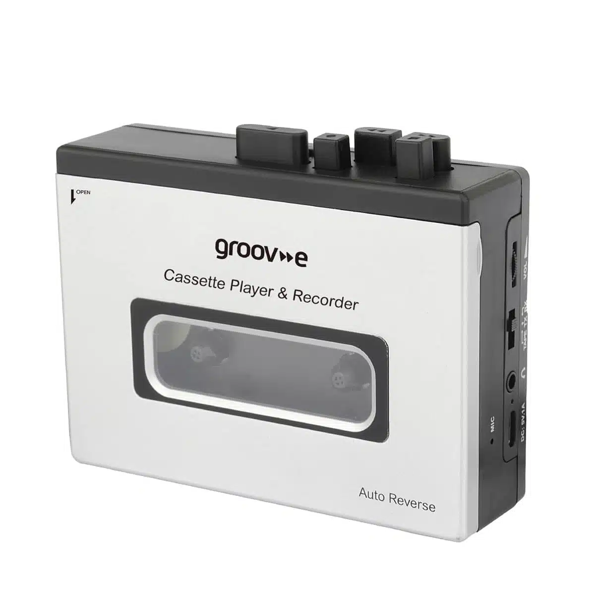 GV-PS530 Packshots and Web Groov-e GVPS530SR Retro Series Personal Cassette Player & Recorder with Bluetooth - Silver - Image 1