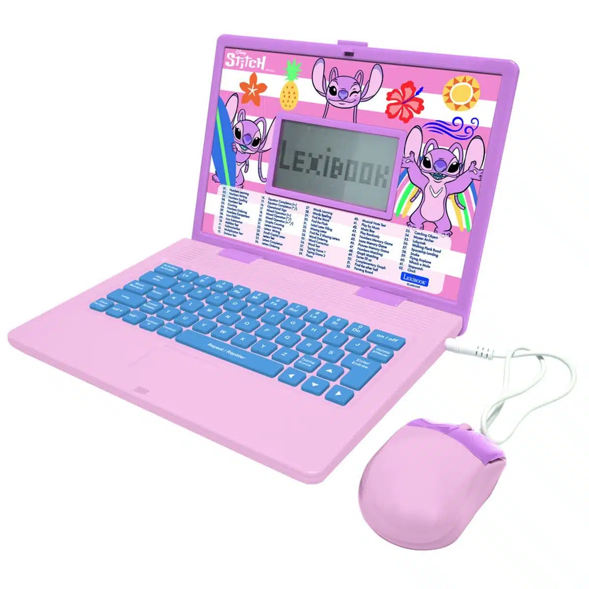 JC598D1i1_11_1_1.jpg Lexibook JC598D1I1 Disney Stitch Angel Bilingual Educational Laptop with 124 Activites - Image 1
