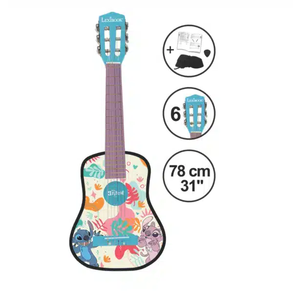 Lexibook K2000D Disney Stitch Children's Acoustic Guitar 78cm - Image 2