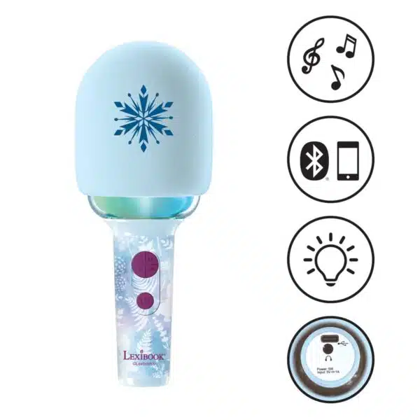 Lexibook MIC280FZ Disney Frozen Bluetooth Wireless Karaoke Microphone with Sound and Light - Image 4