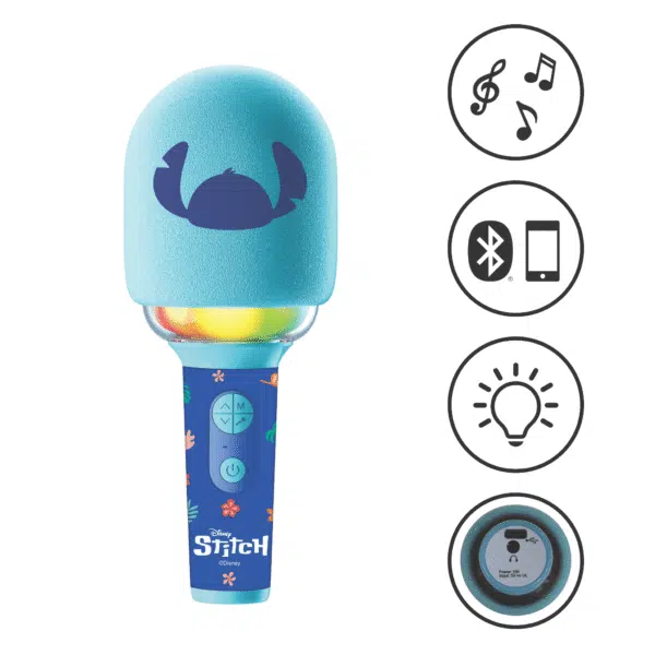 Lexibook MIC280D Disney Stitch Bluetooth/Wireless Karaoke Microphone with Sound and Light - Image 2