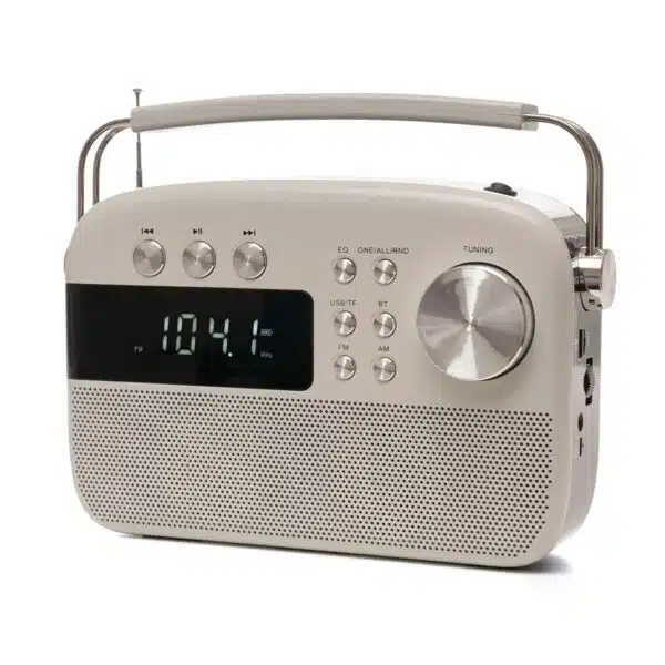 Lloytron 2 Band Encore Rechargeable Portable Radio + MusicStream - Ivory