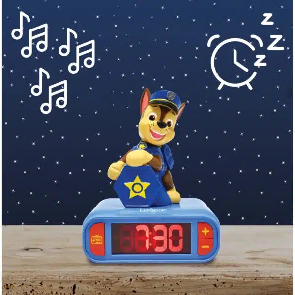 Lexibook RL800PA2 3D Paw Patrol Chase Childrens Clock with Night Light - Image 3