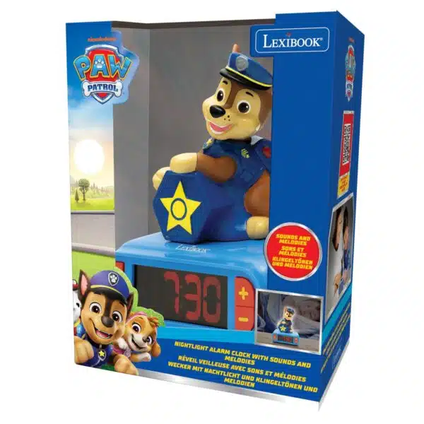 Lexibook RL800PA2 3D Paw Patrol Chase Childrens Clock with Night Light - Image 4