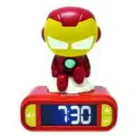 Lexibook RL800AV2 3D Iron Man Childrens Clock with Night Light