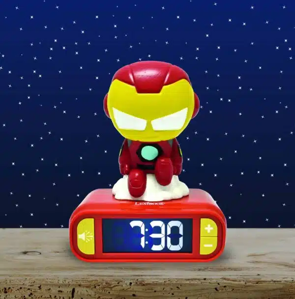 Lexibook RL800AV2 3D Iron Man Childrens Clock with Night Light - Image 3