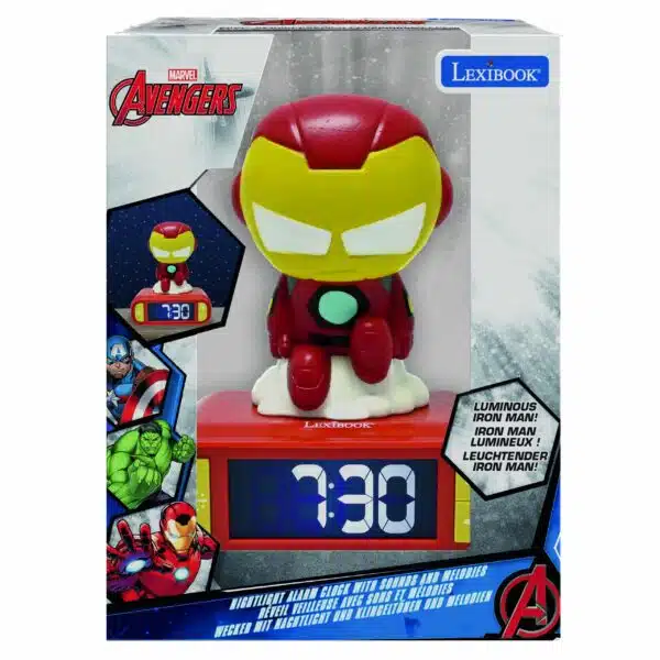 Lexibook RL800AV2 3D Iron Man Childrens Clock with Night Light - Image 4