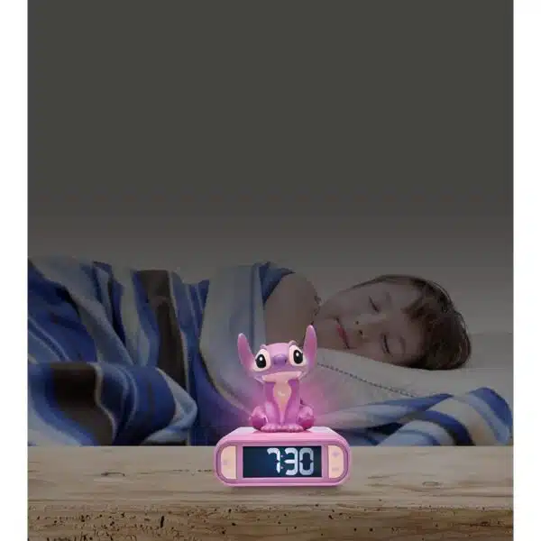 Lexibook RL800D1 3D Disney Stitch Angel Childrens Clock with Night Light - Image 4
