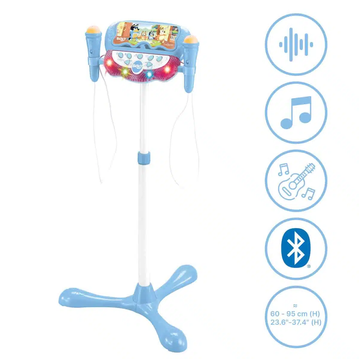 S160by_02_1200.jpg Lexibook S160BY Bluey Stand with Voice Affect Mics, Lights & Bluetooth Speaker - Image 1