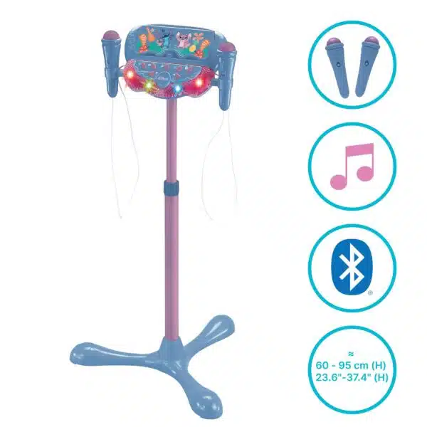 Lexibook S160D Disney Stitch Stand with Voice Affect Mics, Lights & Bluetooth Speaker
