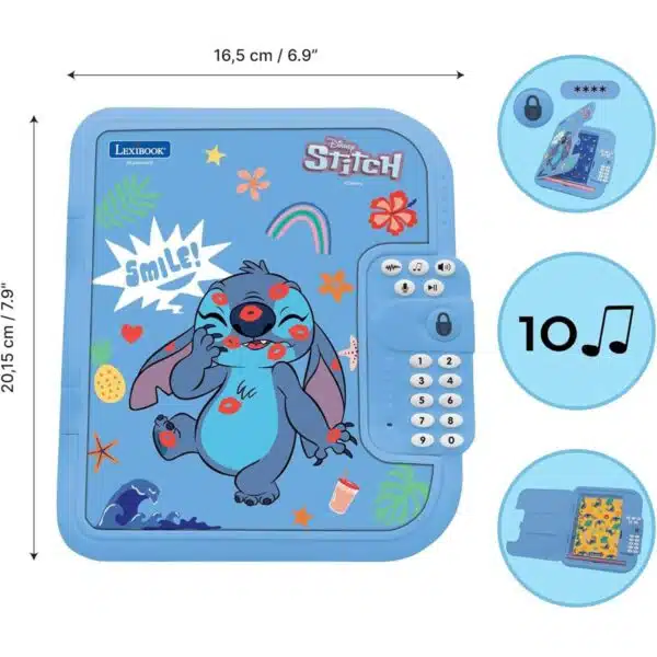 Lexibook SD50D Disney Stitch Secret Safe Electronic Diary - Image 5