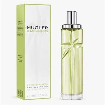 Mugler Starlicious Pistachio Praline Eau de Toilette 75 ml with light green box and star-embossed bottle design